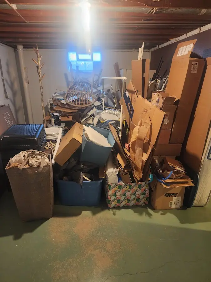 Roll-off dumpster container at job site for 4 Yard Dumpster Rental in Solebury